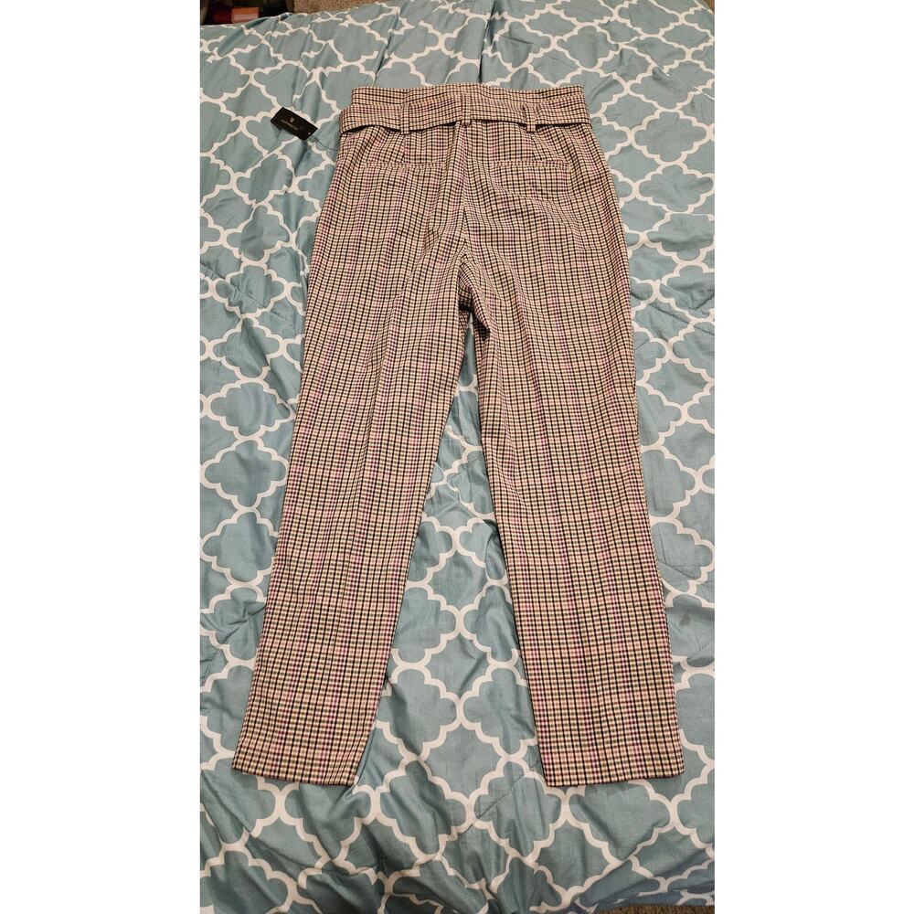 Worthington Size 10 Plaid Paperbag Waist Pants Tie Belt Work Career NWT - Picture 11 of 11